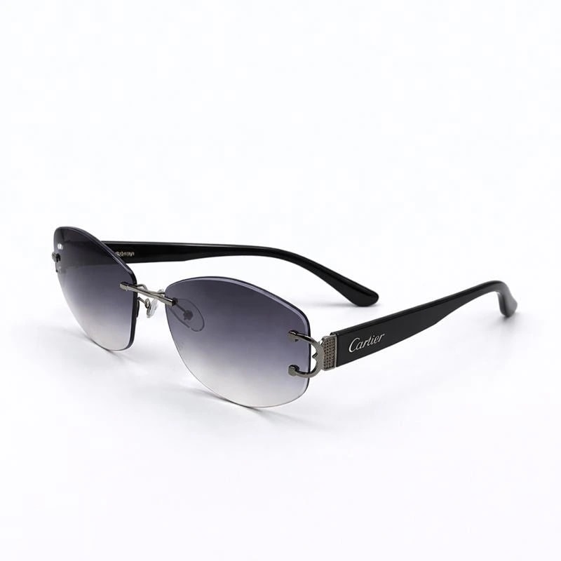 Cartier — Slim Black Aviator Sunglasses — Style 02