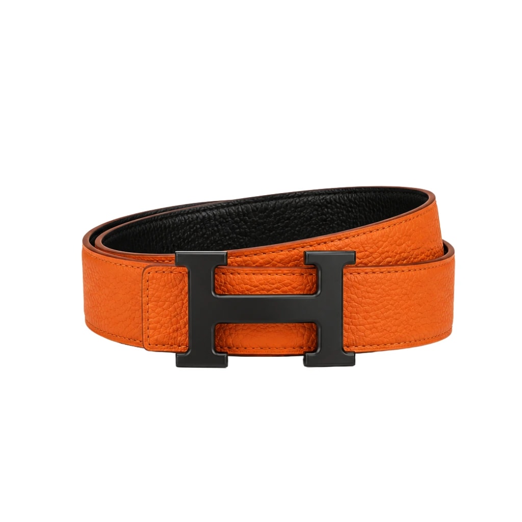 Hermès Belt | Orange Black Logo