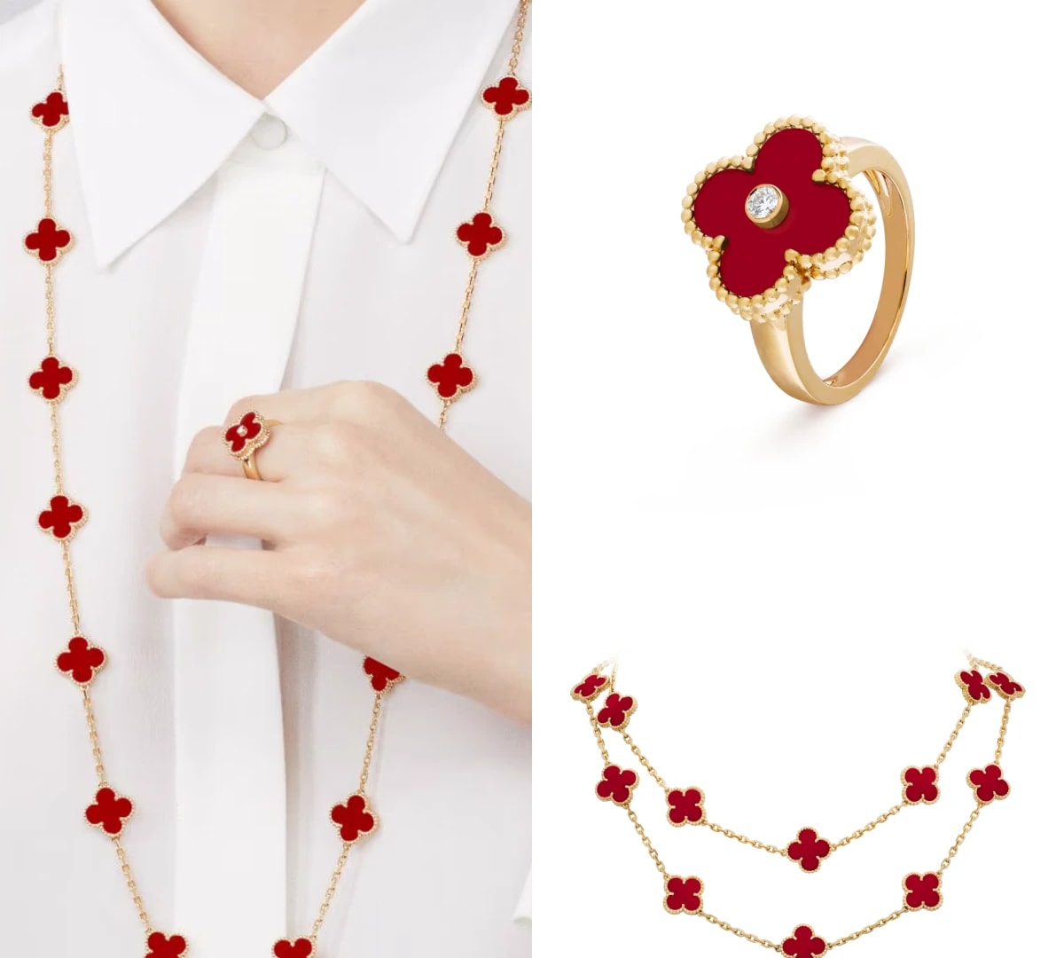 Van Cleef Set | Ring & Necklace 20 Motifs