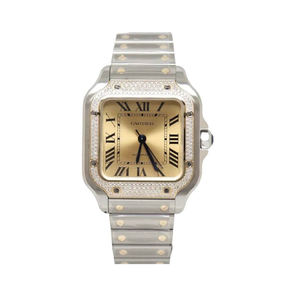 Cartier Santos de Cartier Two-Tone Yellow Dial Watch