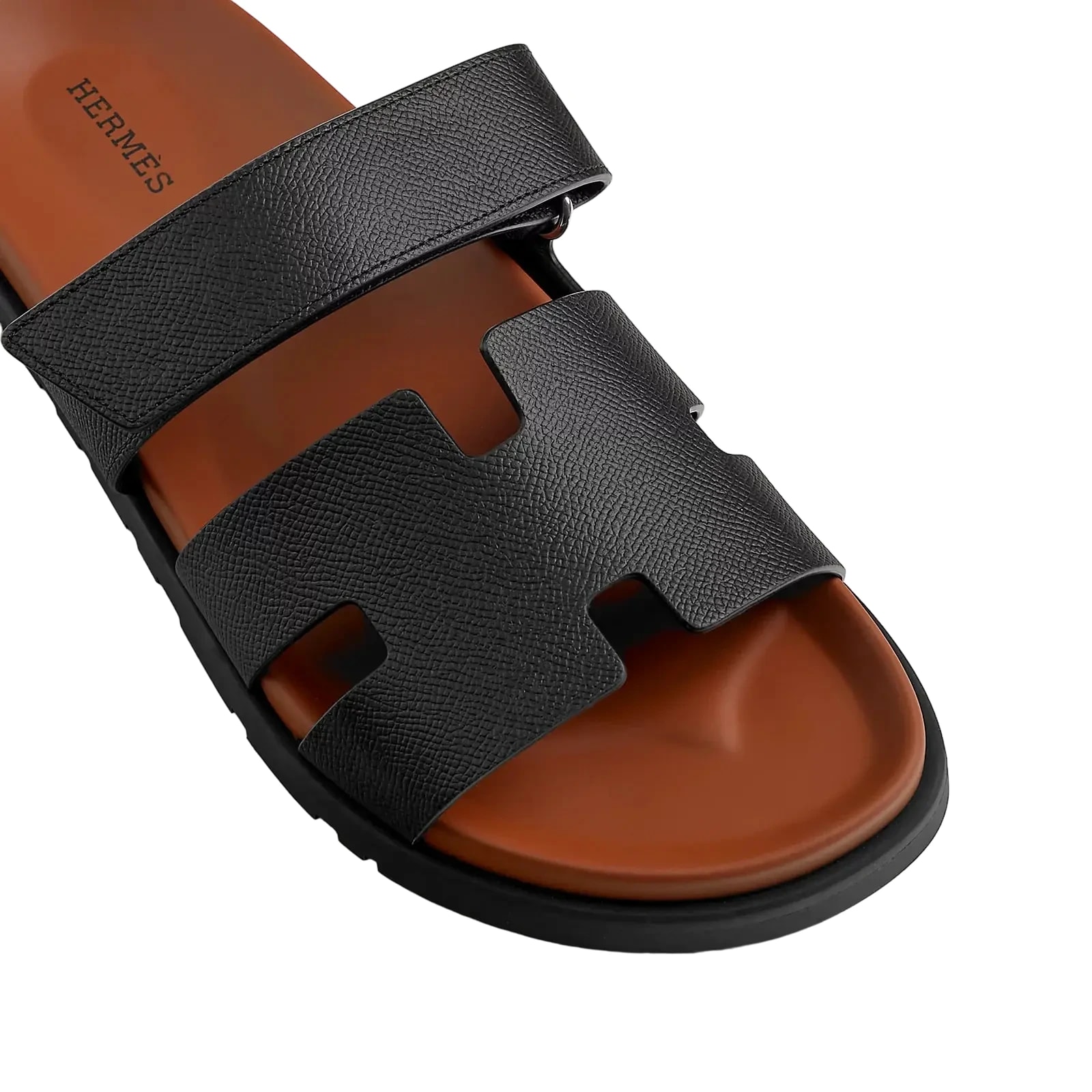 Hermès Chypre Sandals – Noir / Naturel