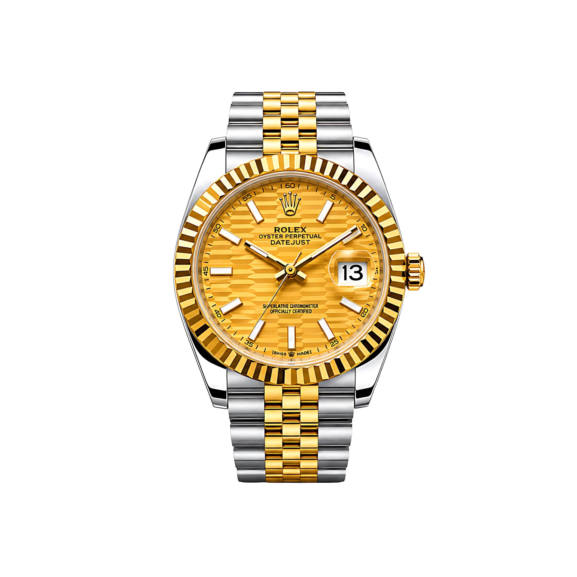 Rolex Datejust – Mint Gold White Dial Silver Gold