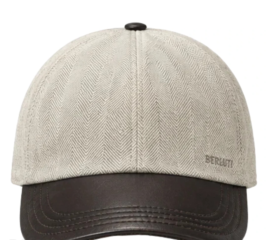 Berluti Cap | Leather Visor Dark Brown