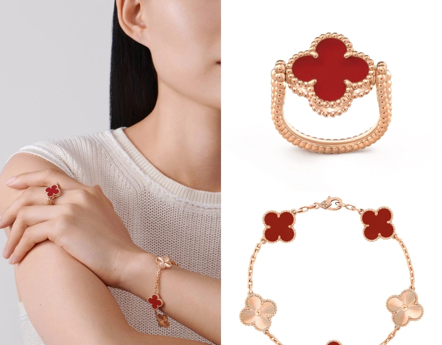 Van Cleef Set | Bracelet & Ring 5 Motifs