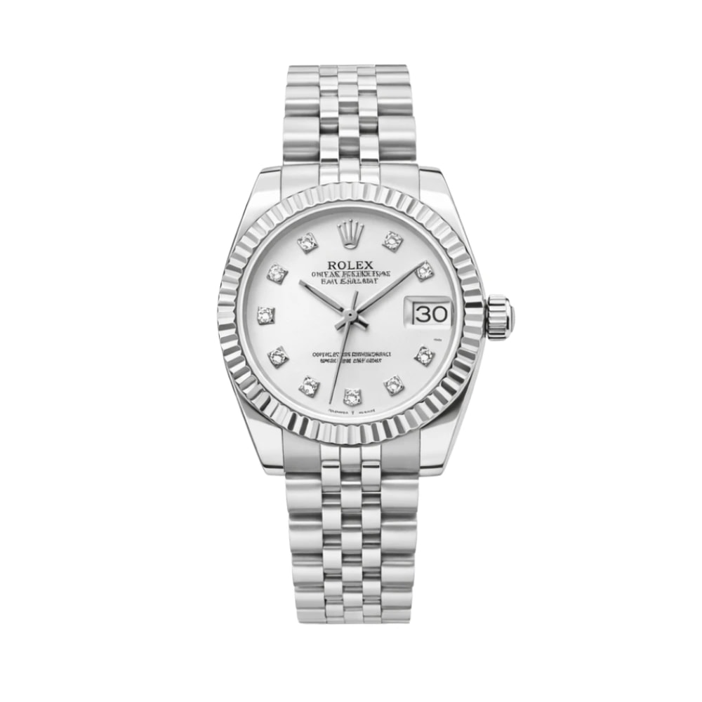 Rolex Datejust – Silver Diamond Dial Fluted Bezel