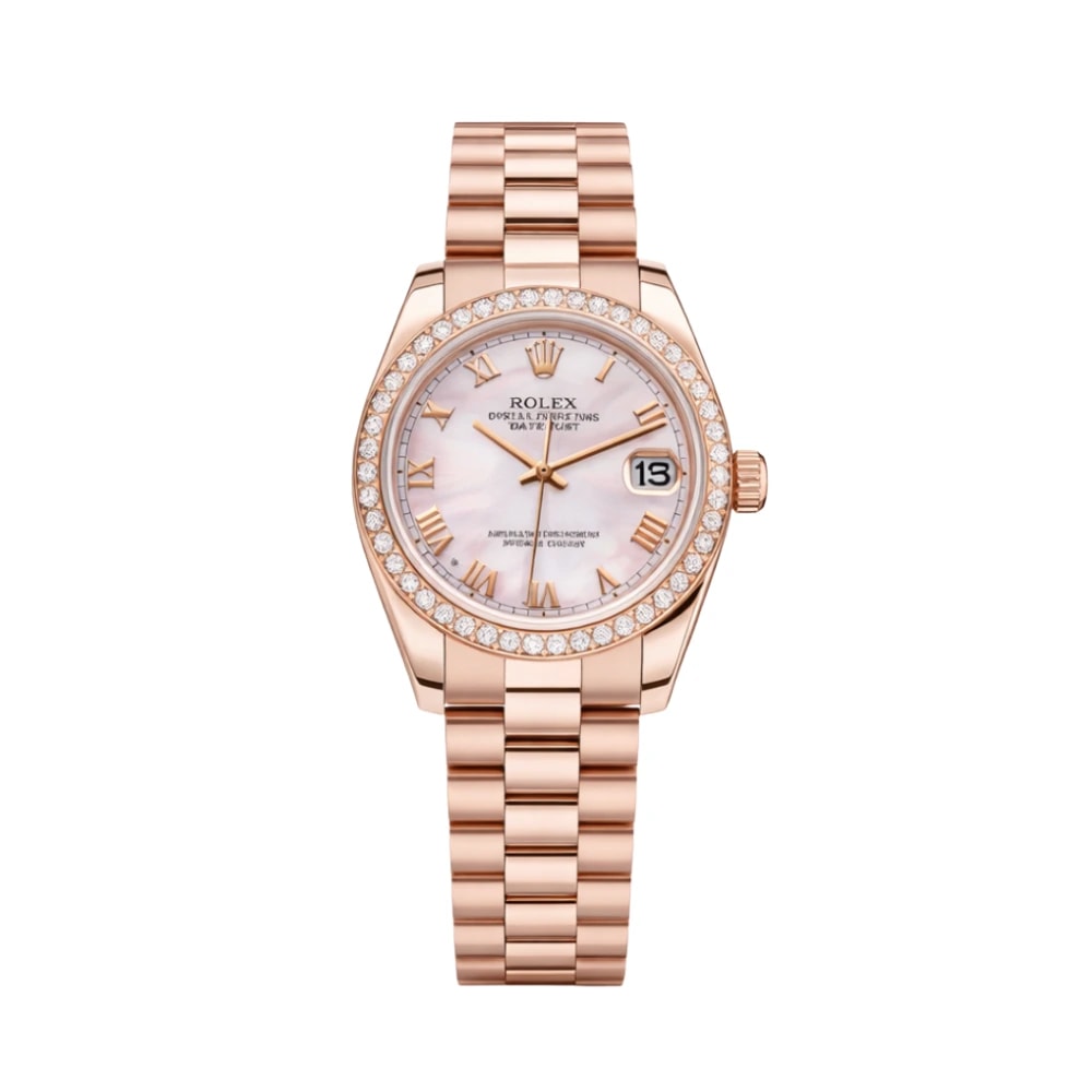 Rolex Datejust – Pink Diamond Bezel Rose Gold White Dial