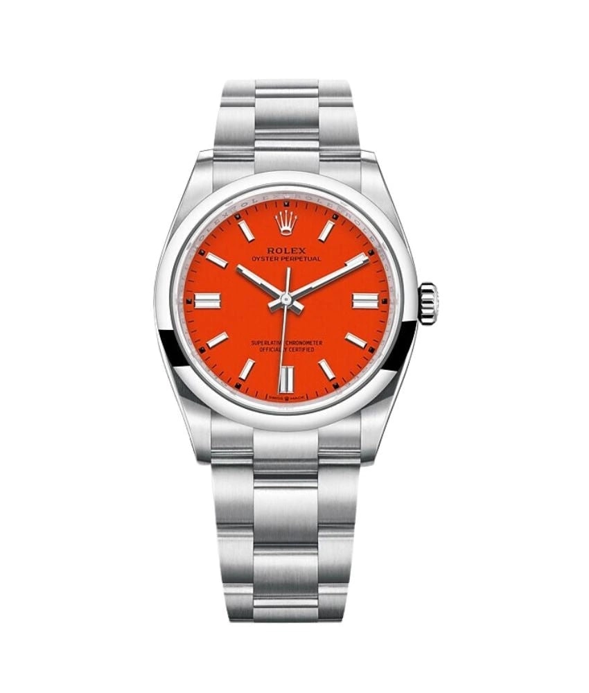 Rolex Oyster Perpetual – Orange Dial Steel
