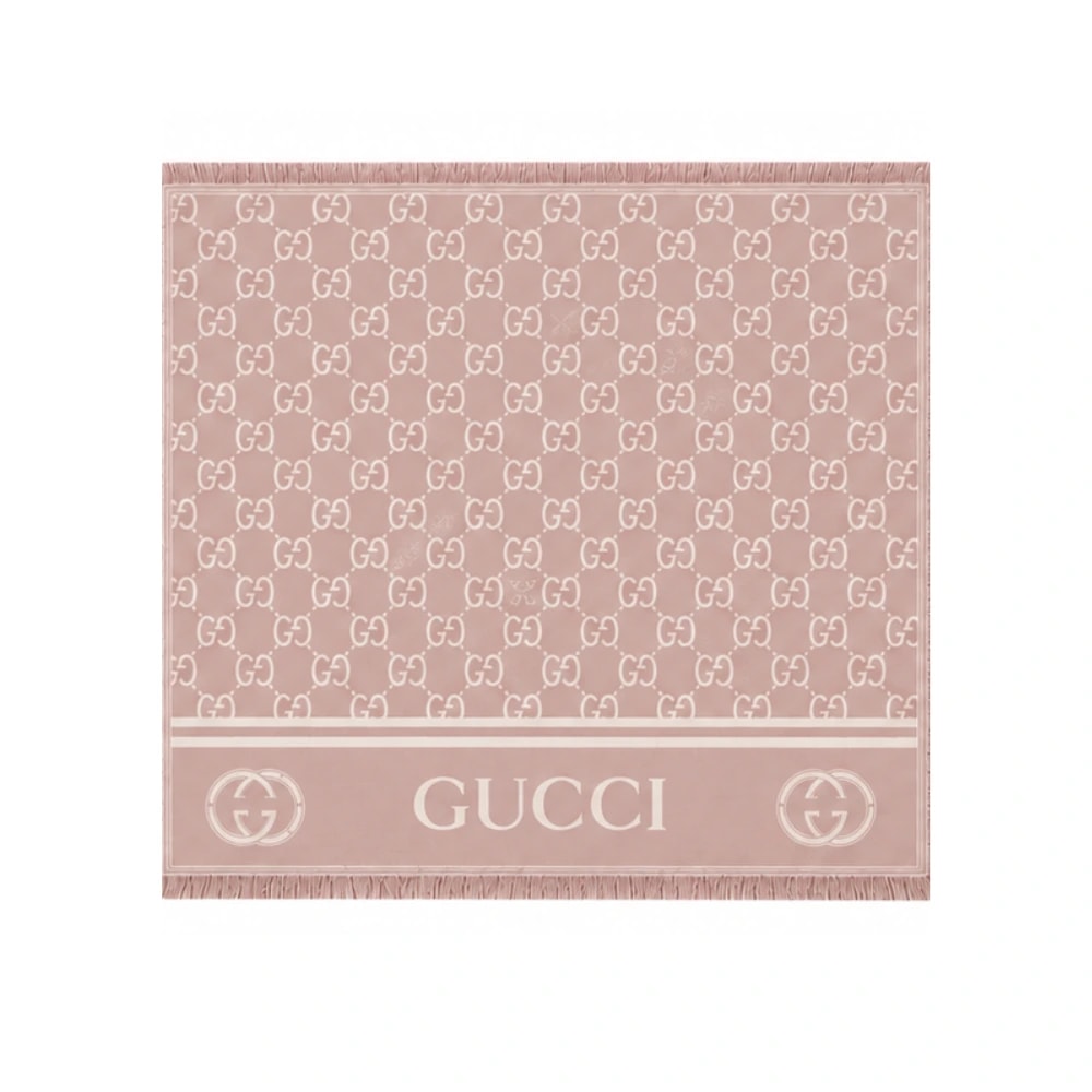 Gucci GG Monogram Jacquard Scarf – Dusty Pink
