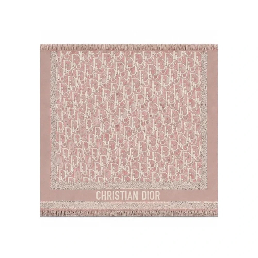 Dior Oblique Scarf – Dusty pink
