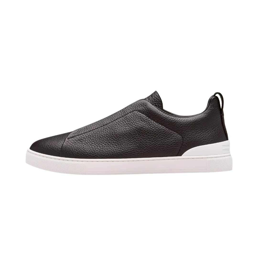 Zegna Sneakers | Triple Stitch Leather Black