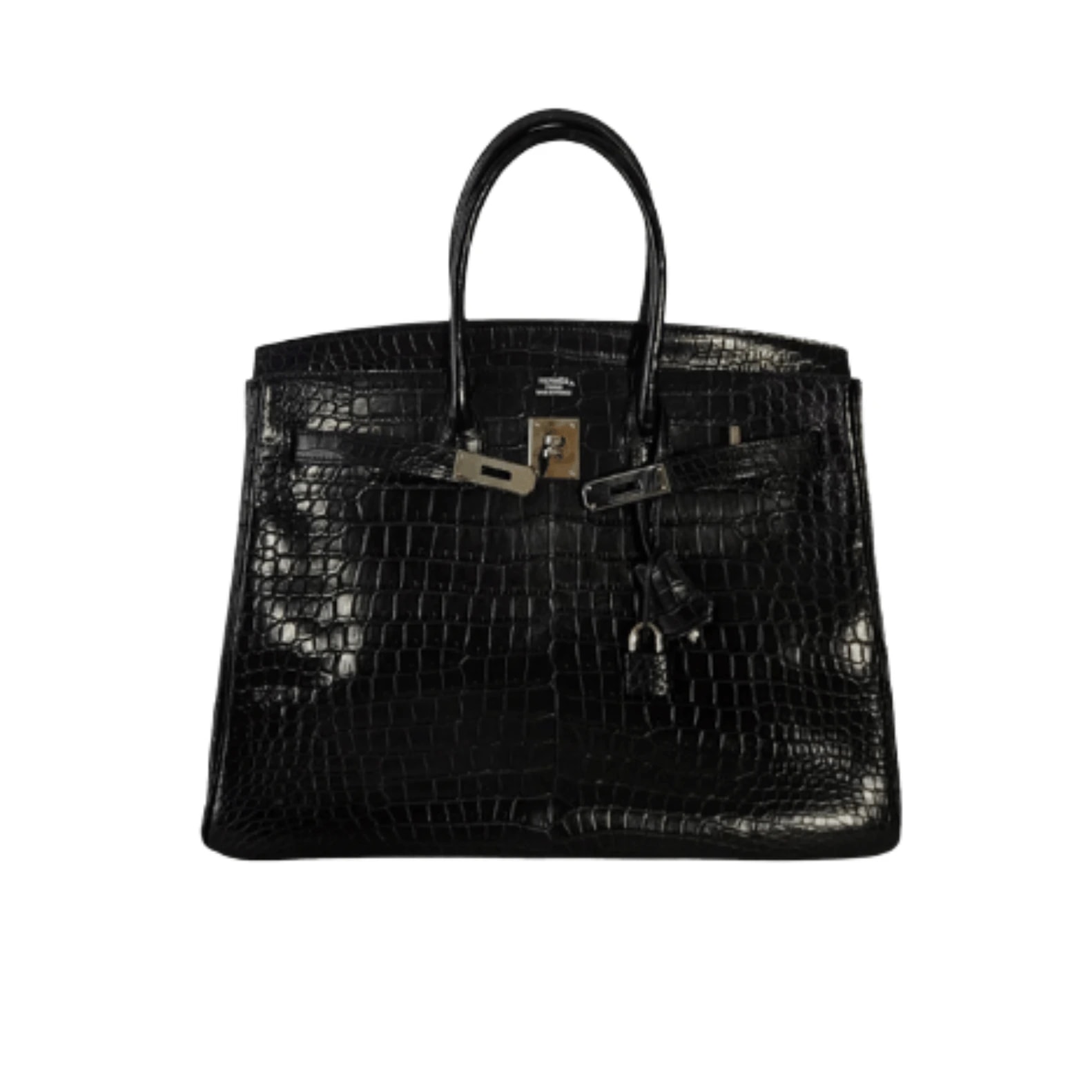 Hermès Birkin Handbag Made from Shiny Black Crocodile Skin
