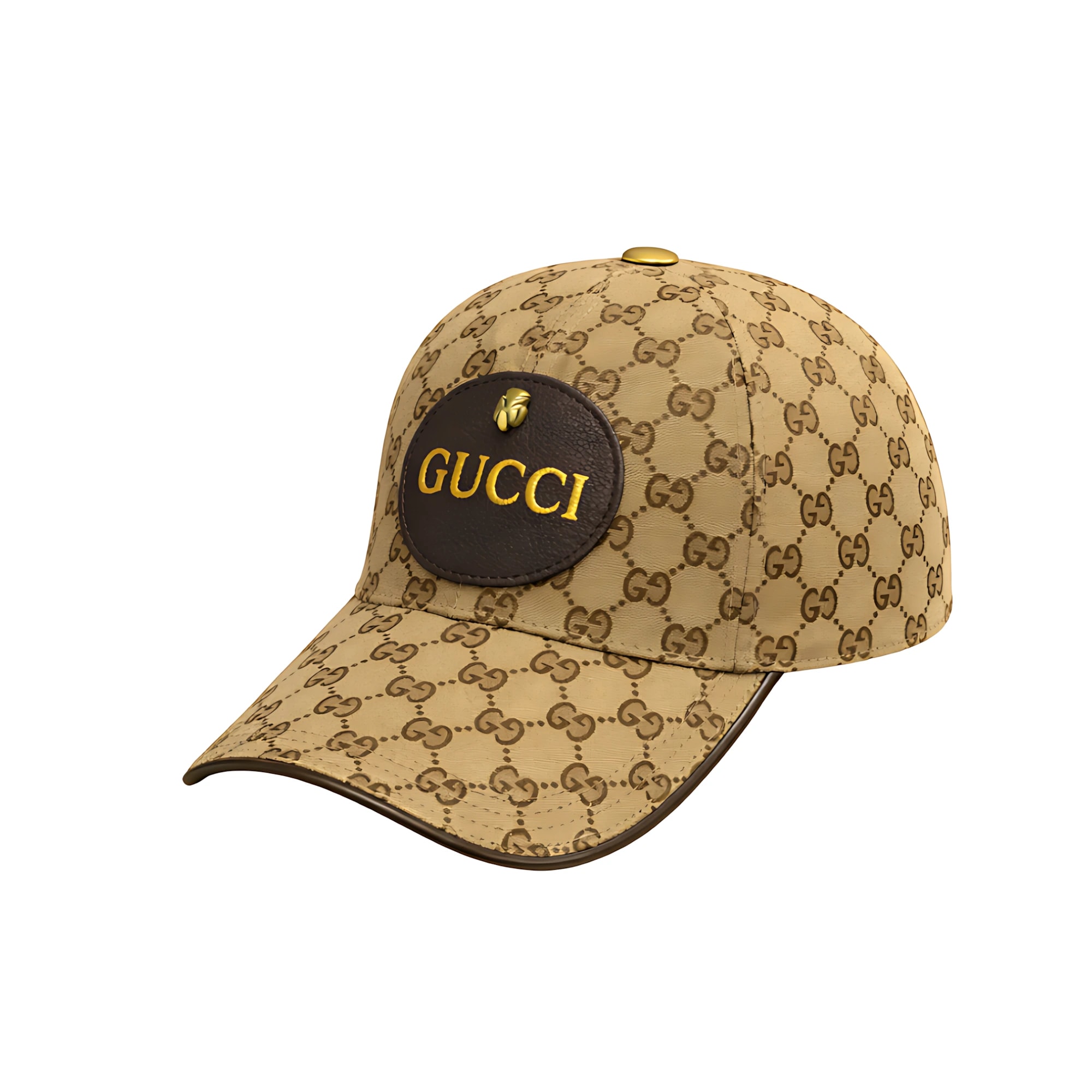 Gucci GG Logo Gold Brown Cap