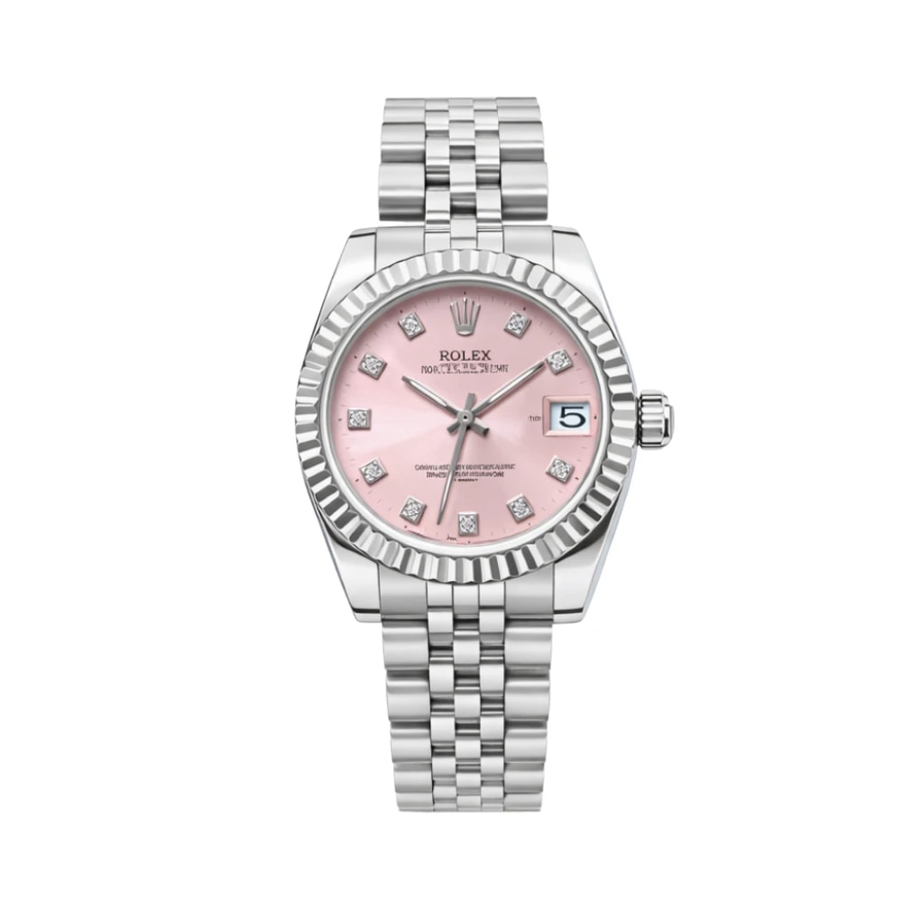 Rolex Datejust Pink Dial Fluted Bezel & Jubilee Watch