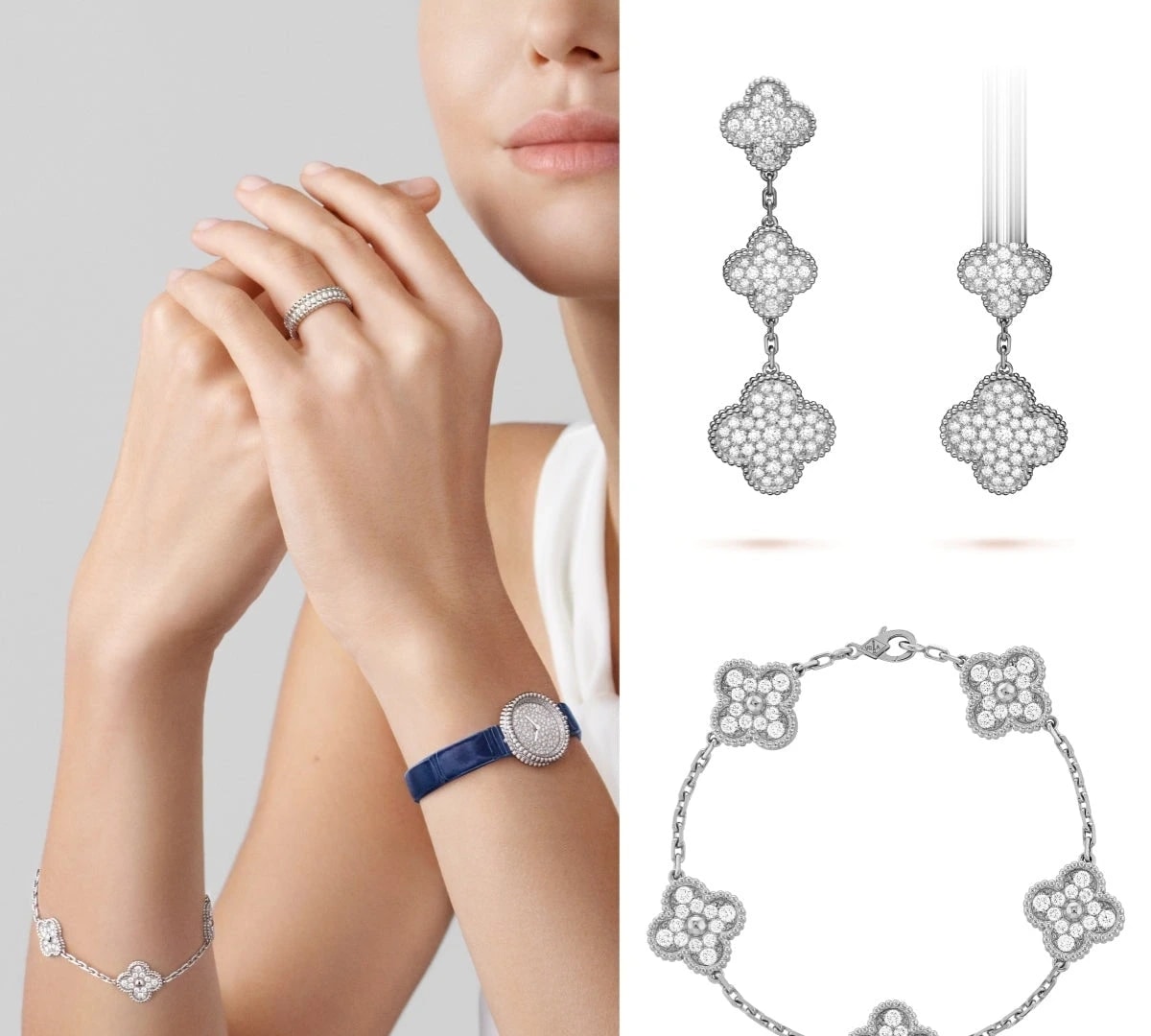 Van Cleef Alhambra Set | Bracelet & Earrings (3789275)