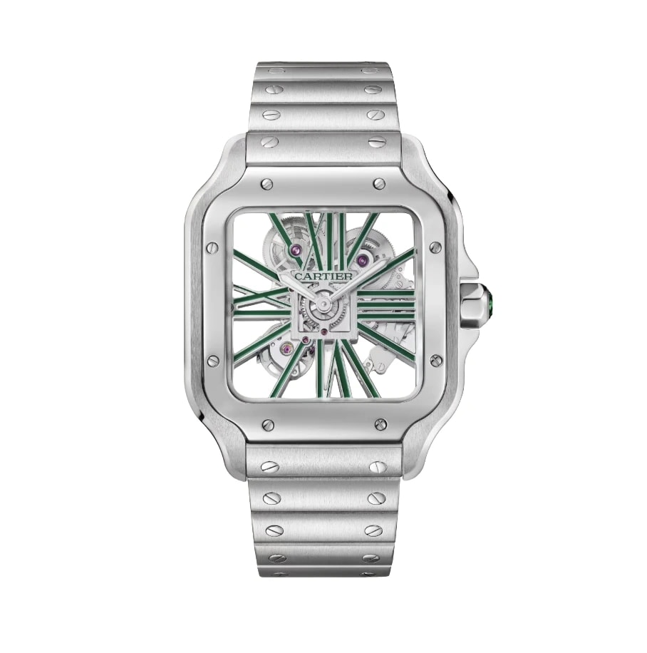 Cartier Santos de Cartier Skeleton Green Watch