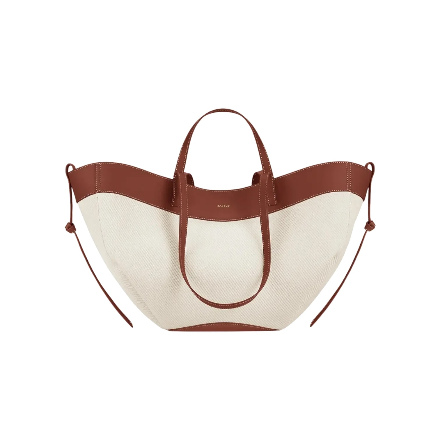 Polène Bag |Cyme Tote Cognac Canvas