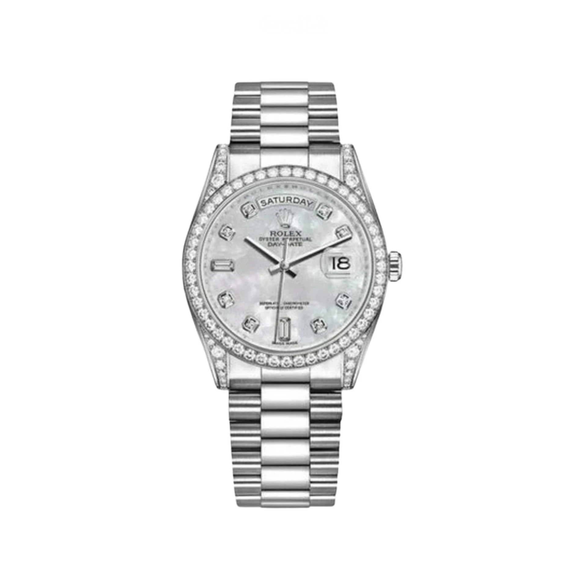 Rolex Day-Date – White Dial Silver Steel