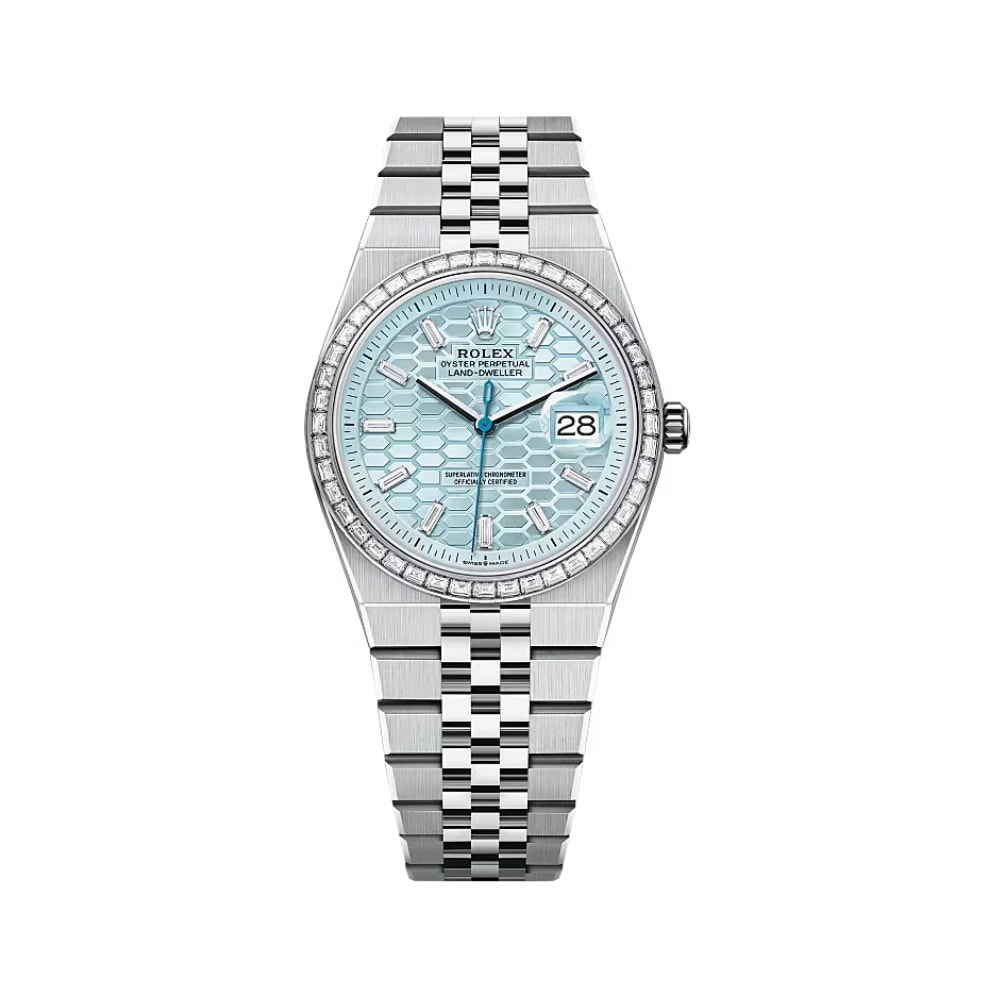 Rolex Land Dweller Blue Dial Silver