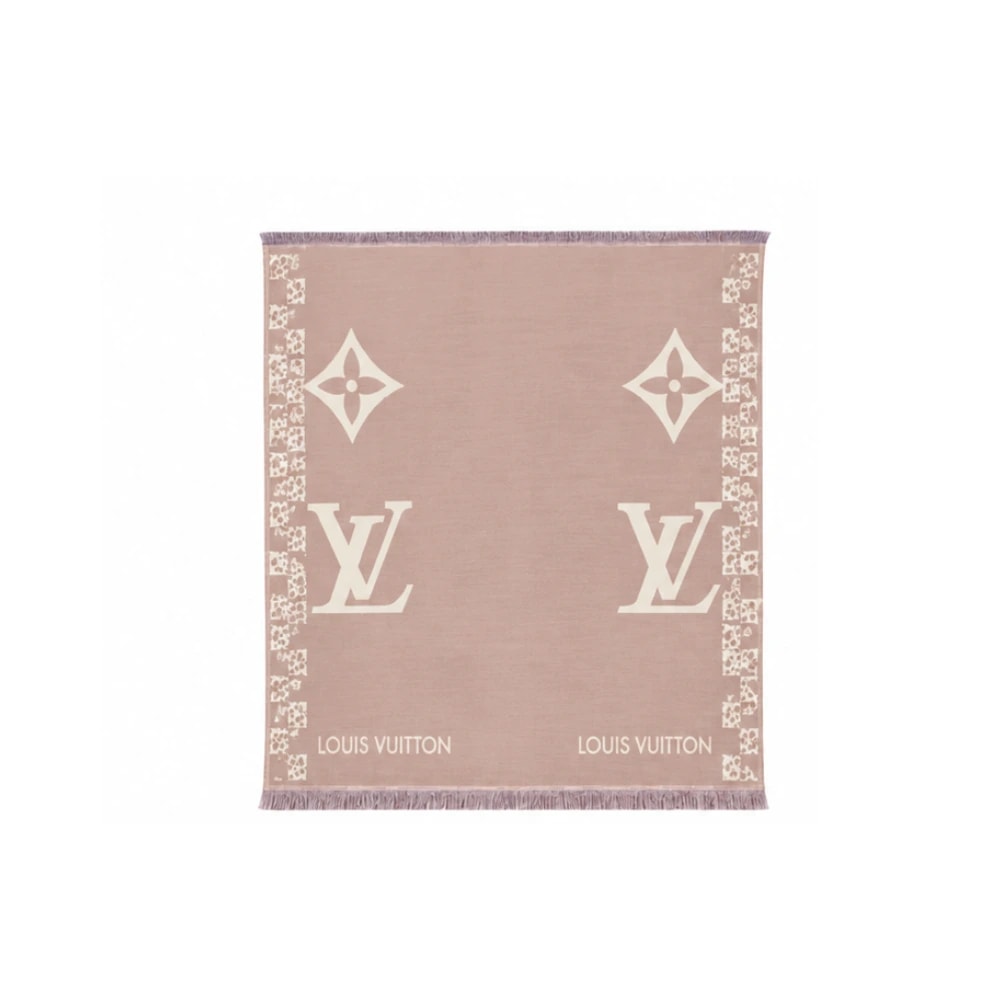 Louis Vuitton Monogram Beige Rose Scarf (SCF-LV-078)
