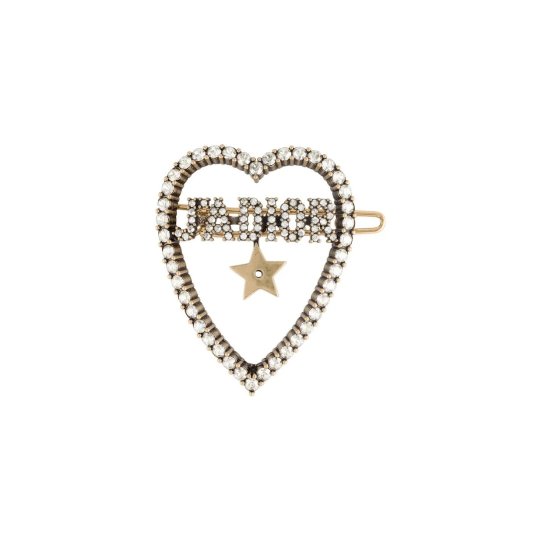 Dior Crystal Heart JAdior Barrette Jewelry