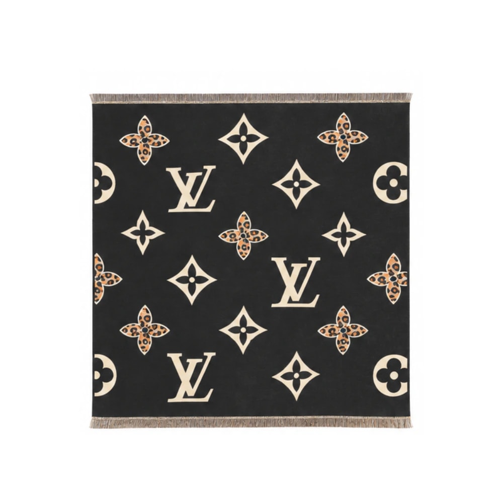 Louis Vuitton Monogram Black Scarf