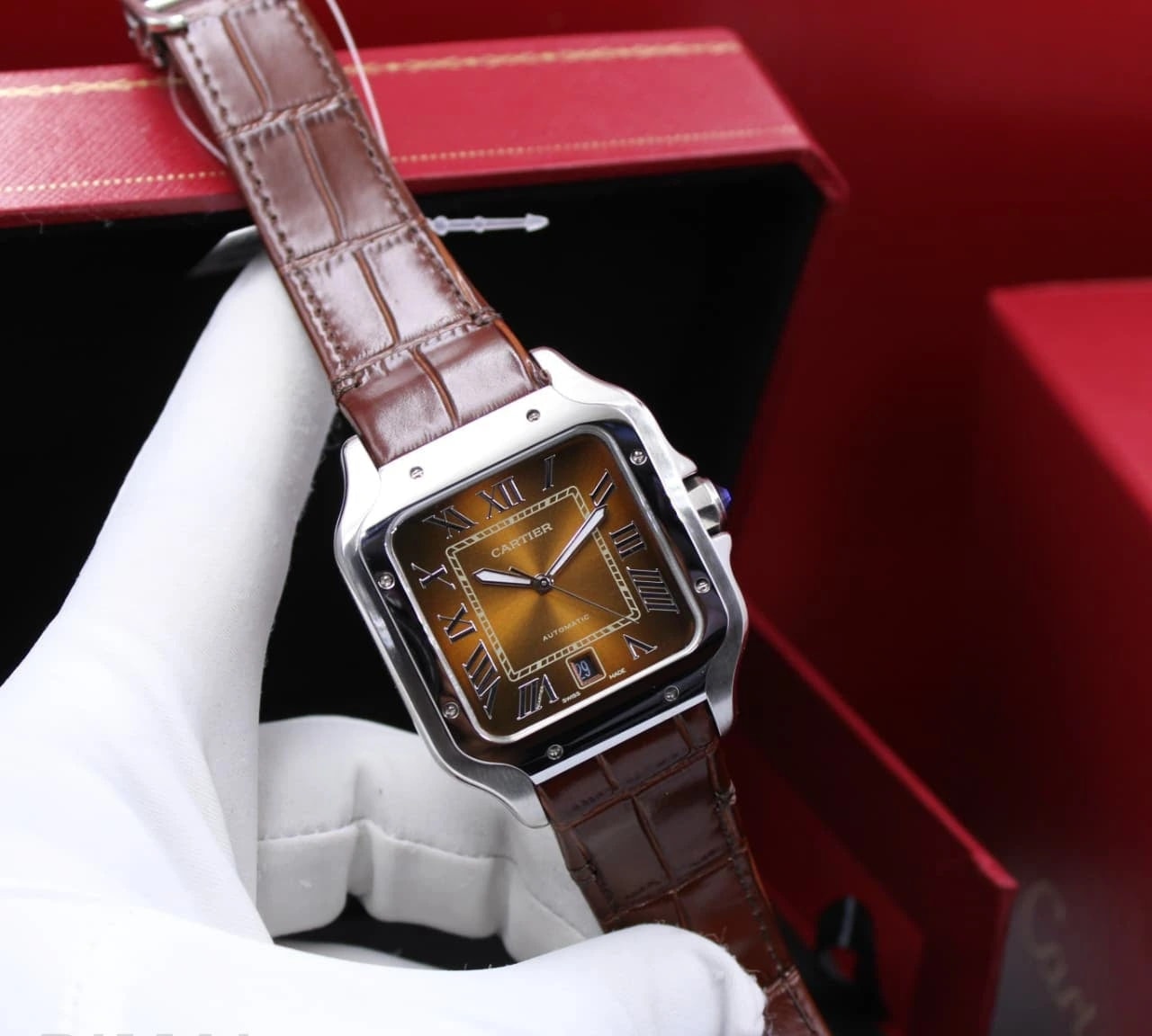 Cartier Watch | Santos de Brown Dial