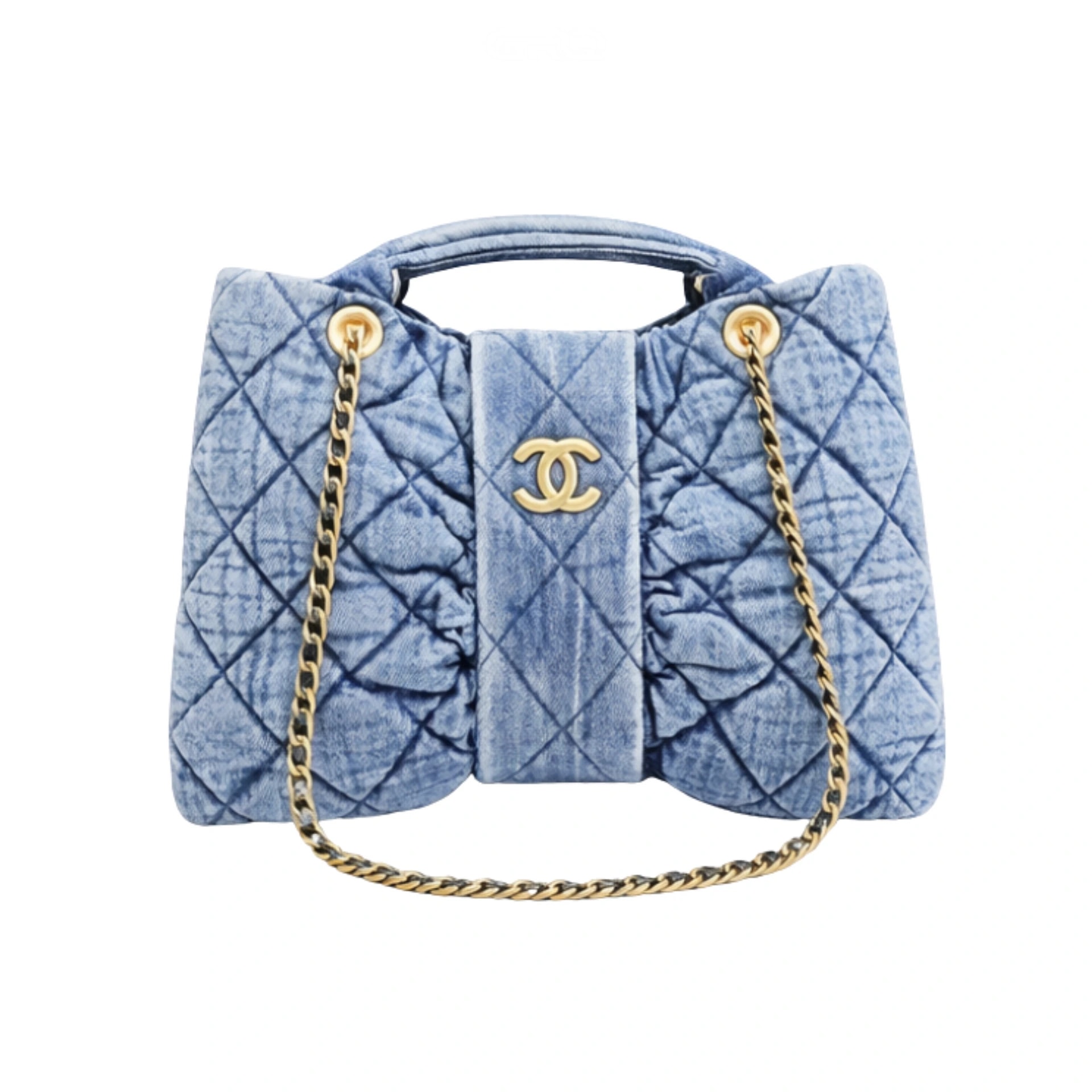 Chanel Bow Bag Blue Washed Denim