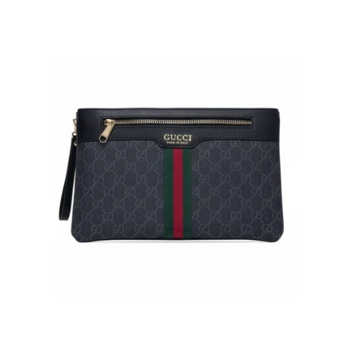 Gucci Pouch Leather Stripe Zip