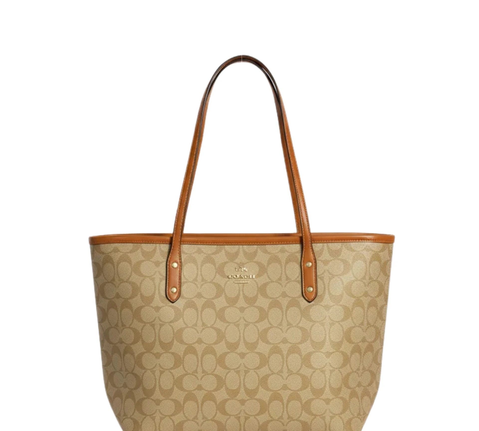 Coach City Tote Signature Tan Brown