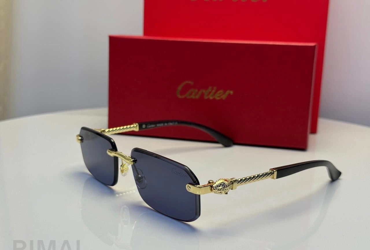 كارتييه | نظارة شمسية Panthère de Cartier – ذهبي وعدسات متدرجة باللون الأخضر
