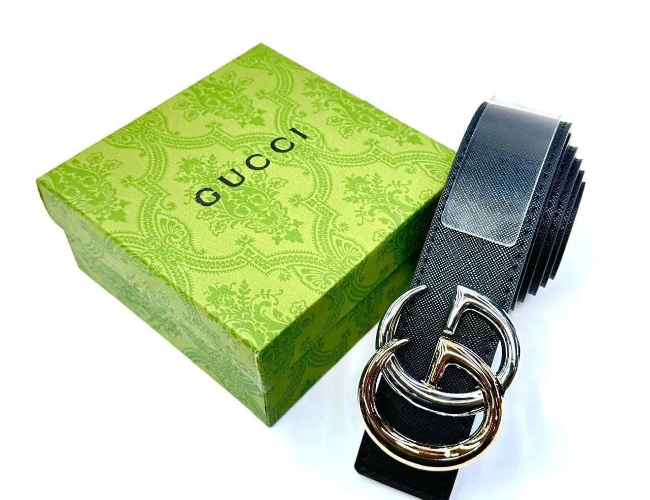Gucci | Interlocking G Belt – Black / Polished Gunmetal