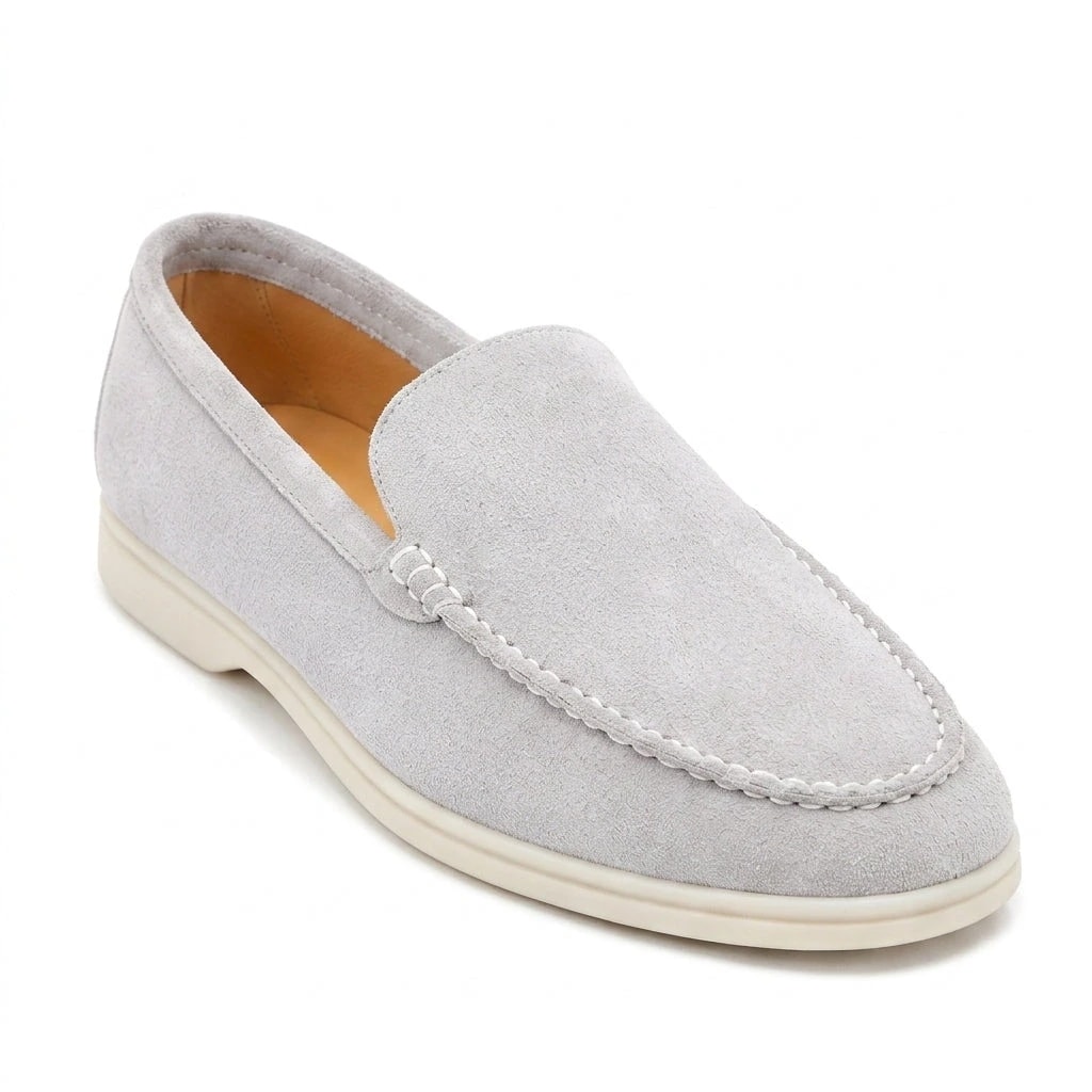 Loro Piana Footwear | Suede Loafers Light Grey