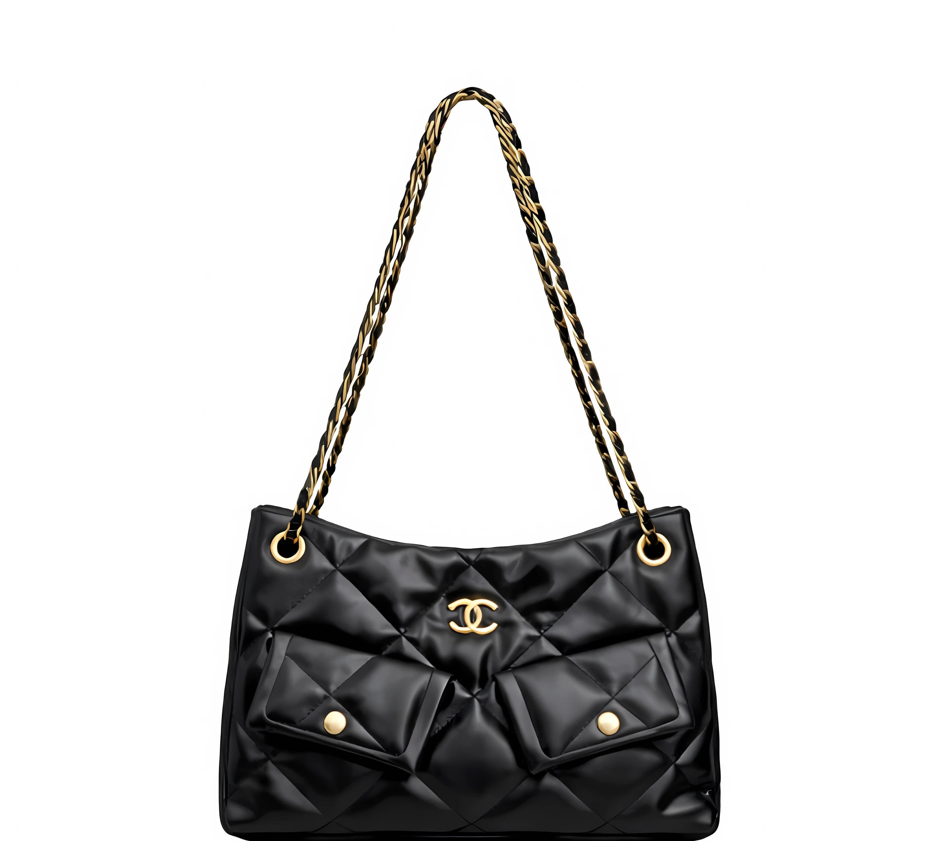 Chanel 25 Small Hobo Bag Suede Black