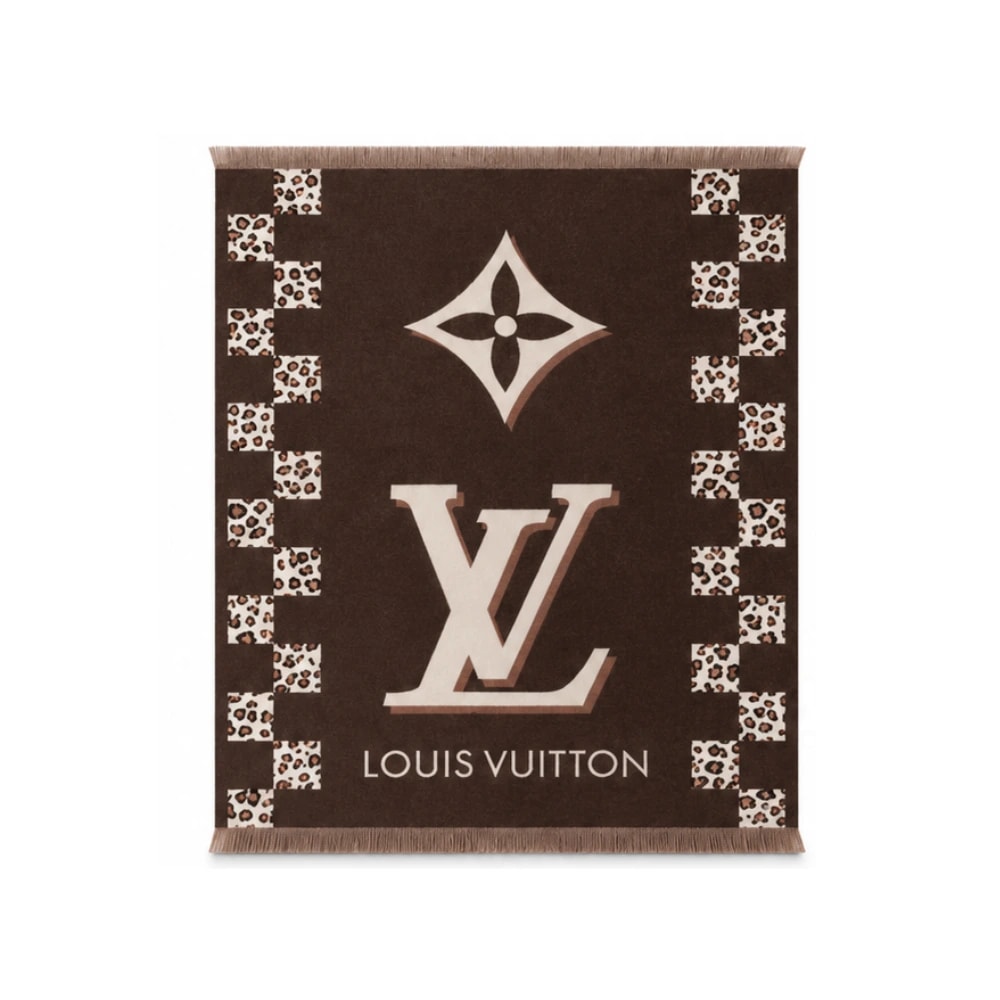Louis Vuitton Checkered Leopard Scarf
