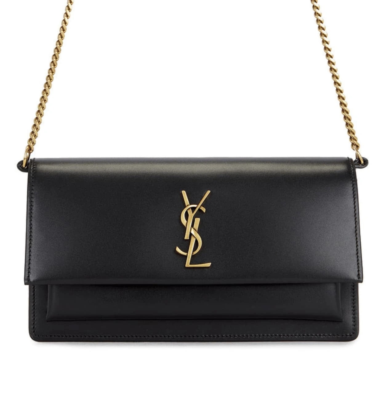Saint Laurent Sunset Bag.made from Smooth / Crocodile-Embossed Calfskin Leather