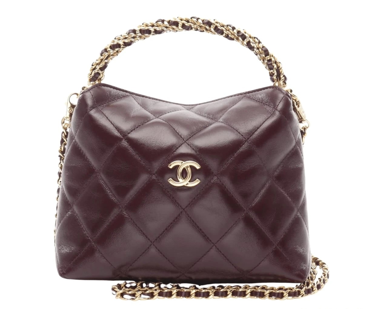 Chanel Hobo Bag - Deep Burgundy, Quilted Leather with Gold-Tone Hardware