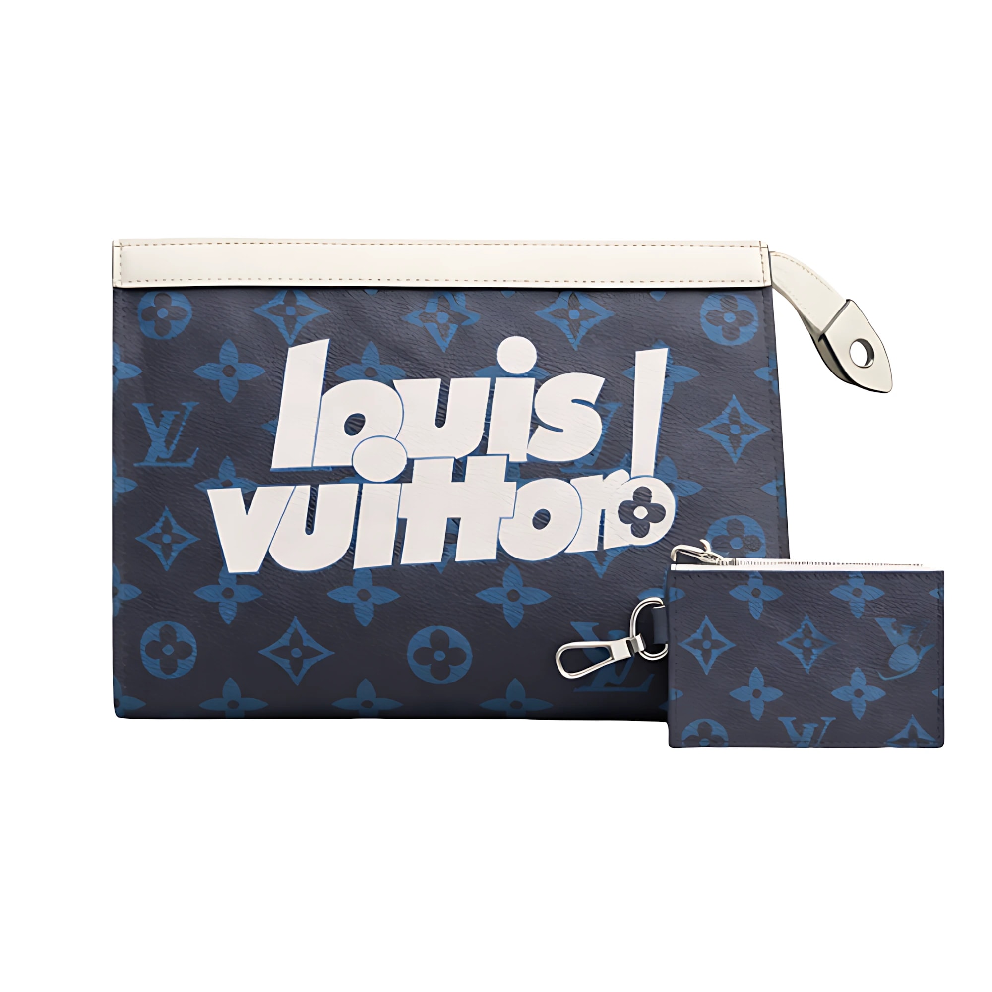 Louis Vuitton Black Blue Black LV Pouch