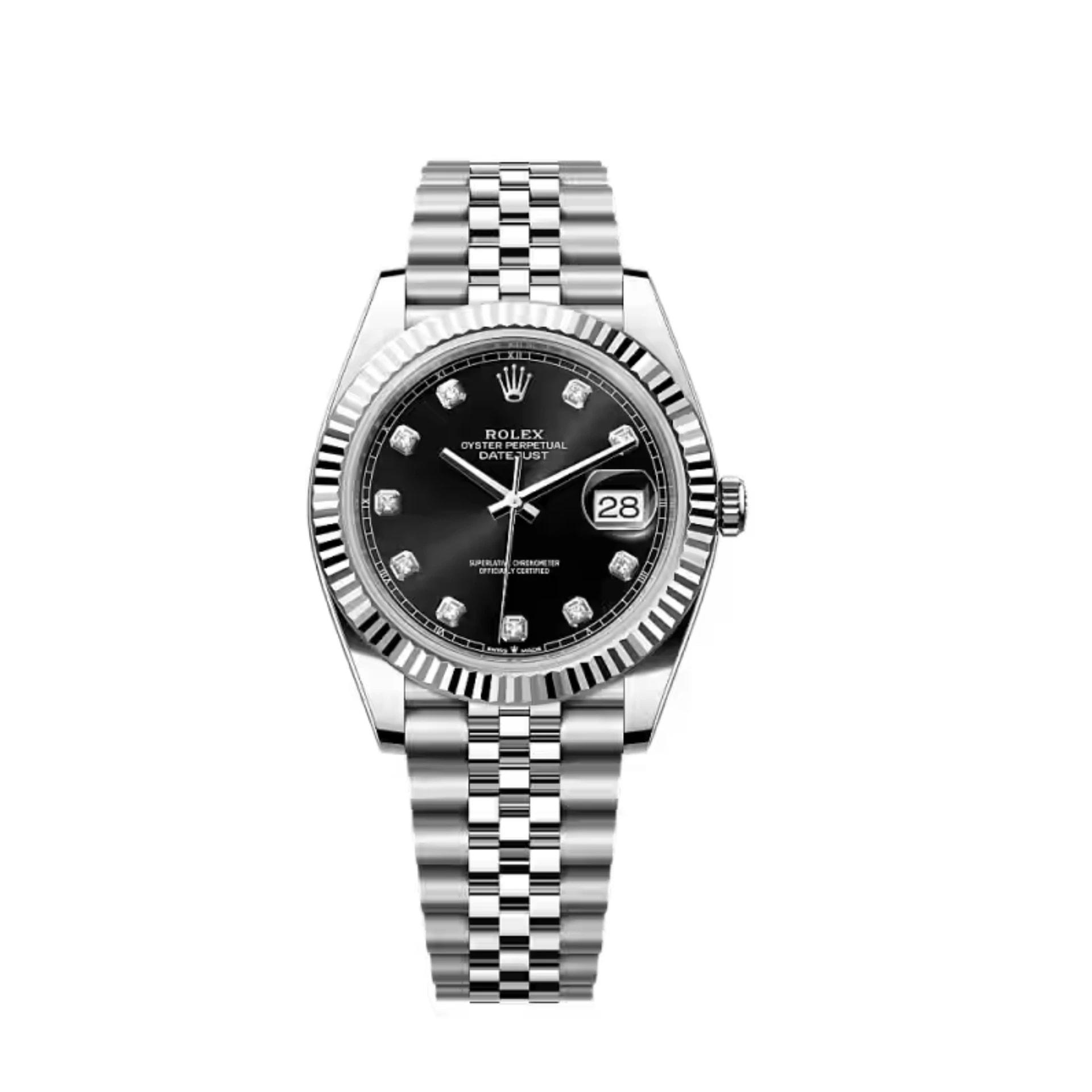 Rolex Lady-Datejust – Black Diamond Dial, Steel Tone